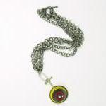 Industrial Chic Charm Pendent Necklace In Gray..